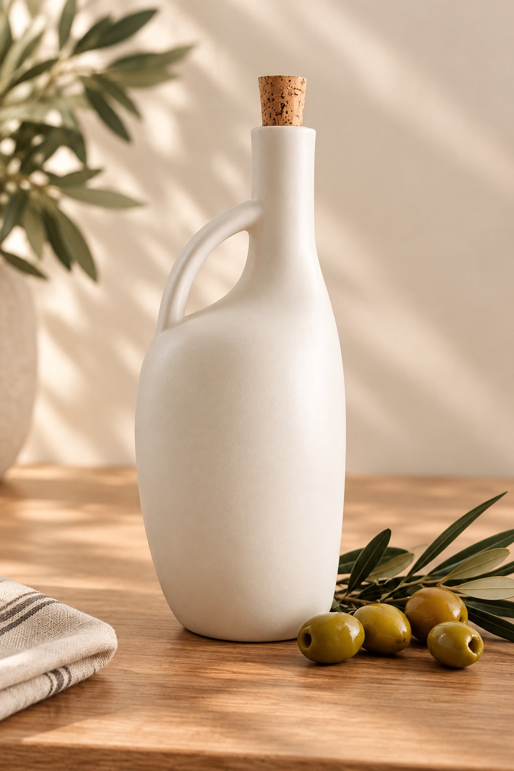 Bouteille en grès blanc mat Epura