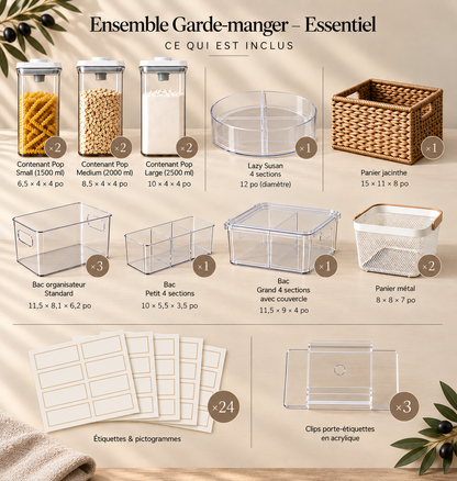 Ensemble Garde-manger Essentiel – ce qui est inclus