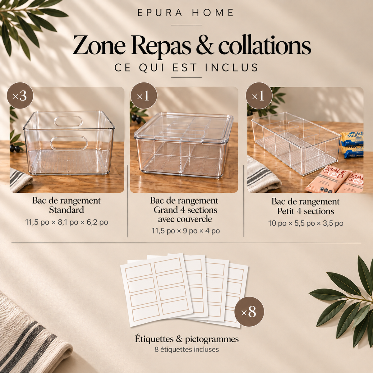 Zone Repas et collations Epura — ce qui est inclus