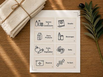 Epura labels and pictograms for the Fridge Zone - English