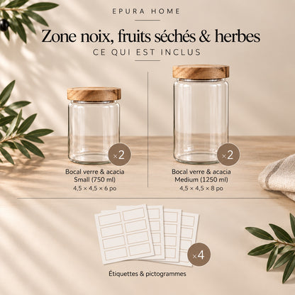 Zone Noix, fruits séchés & herbes Epura — ce qui est inclus